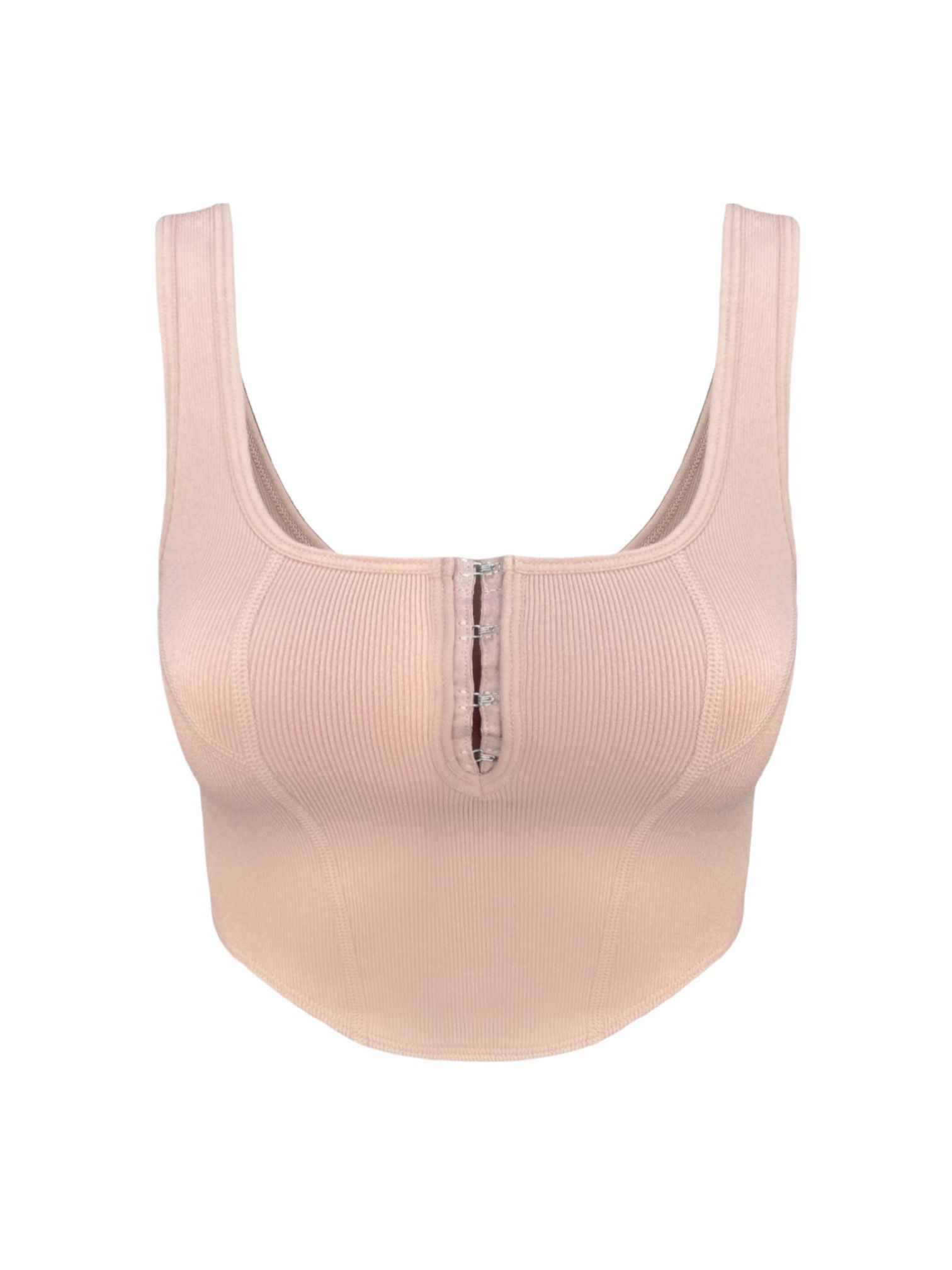 Corta Hook & Eye Crop Top - Apricot