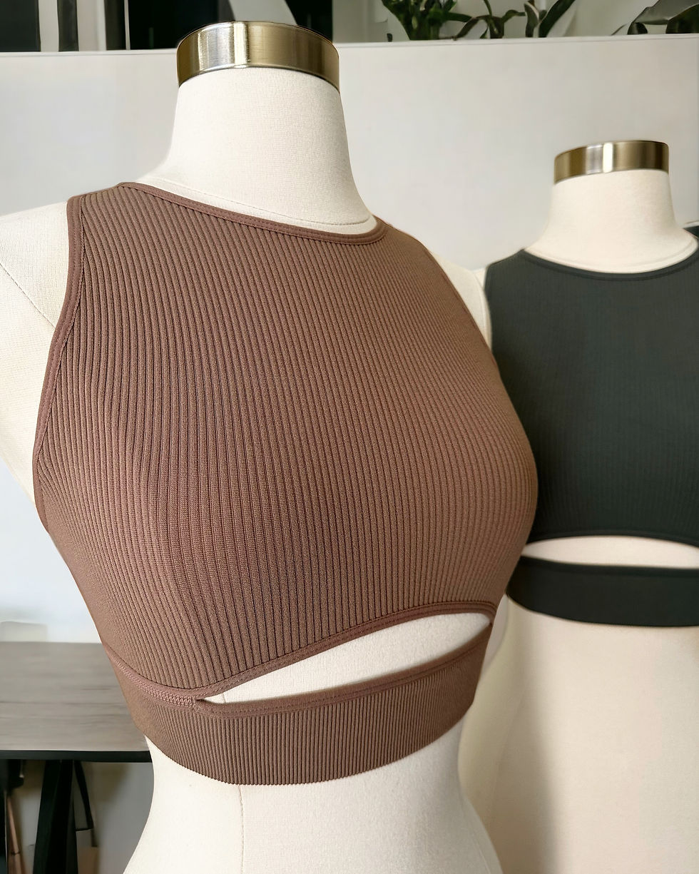 Thumbnail: Aloe Cutout Racerback Crop Top - Teal