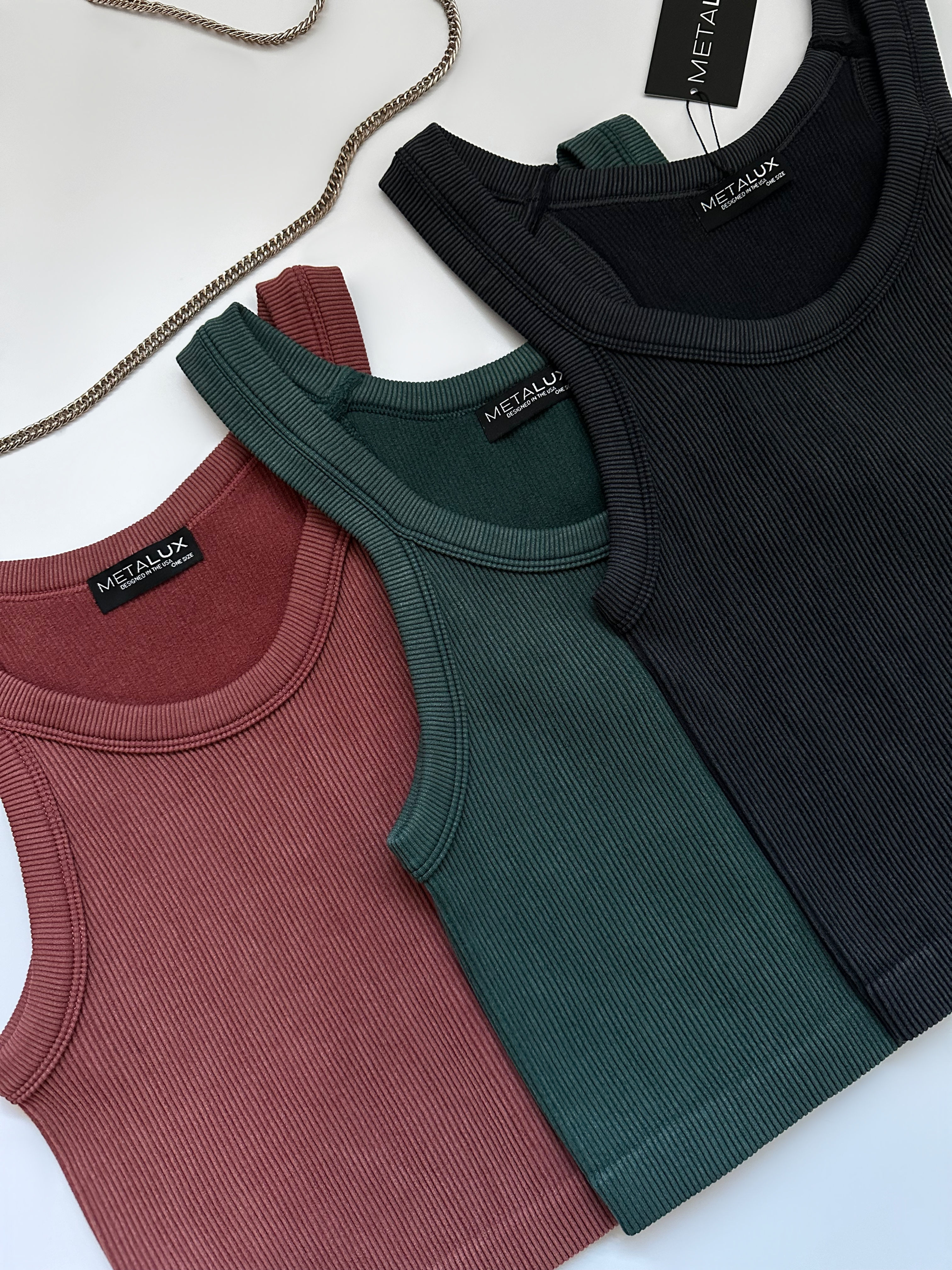 Soho Mineral Washed Crop Tank - Black