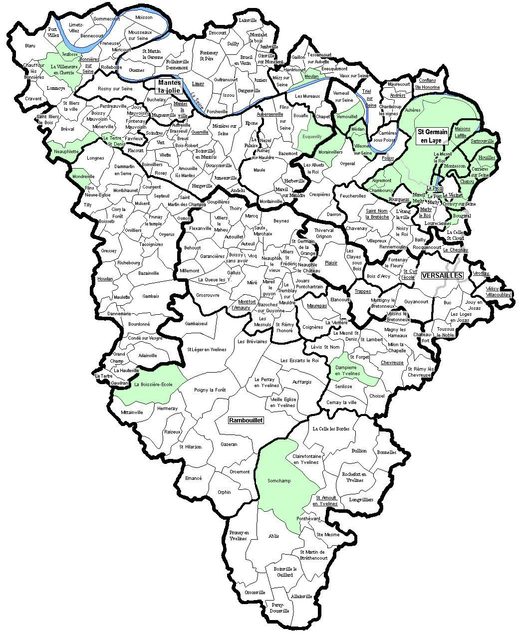 Carte Yvelines département 78 — zone intervention déménagement entreprise