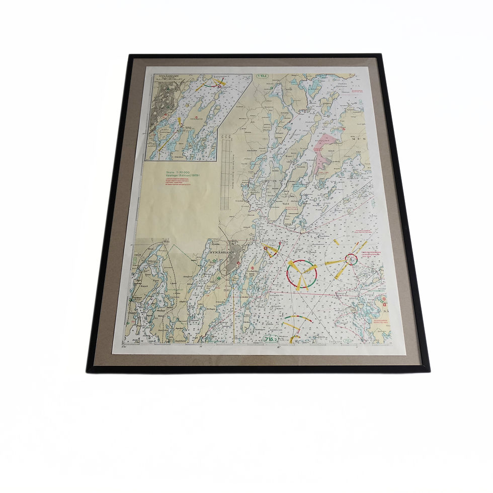 サムネイル： Vintage Original Nautical Chart of Stockholm Archipelago from Sweden 197