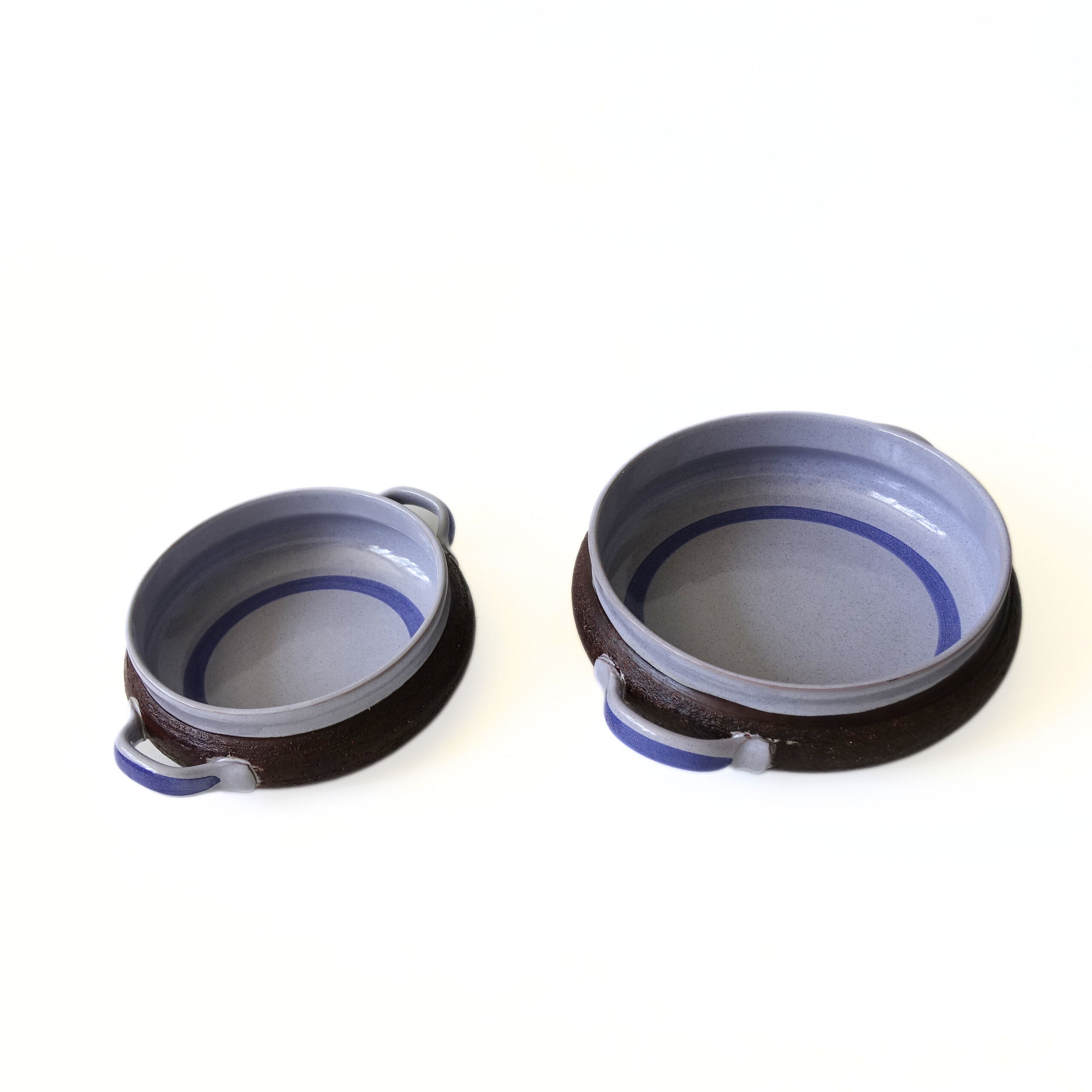 Vintage retro ceramic blue/brown tableware GABRIEL. Medium serving bowl