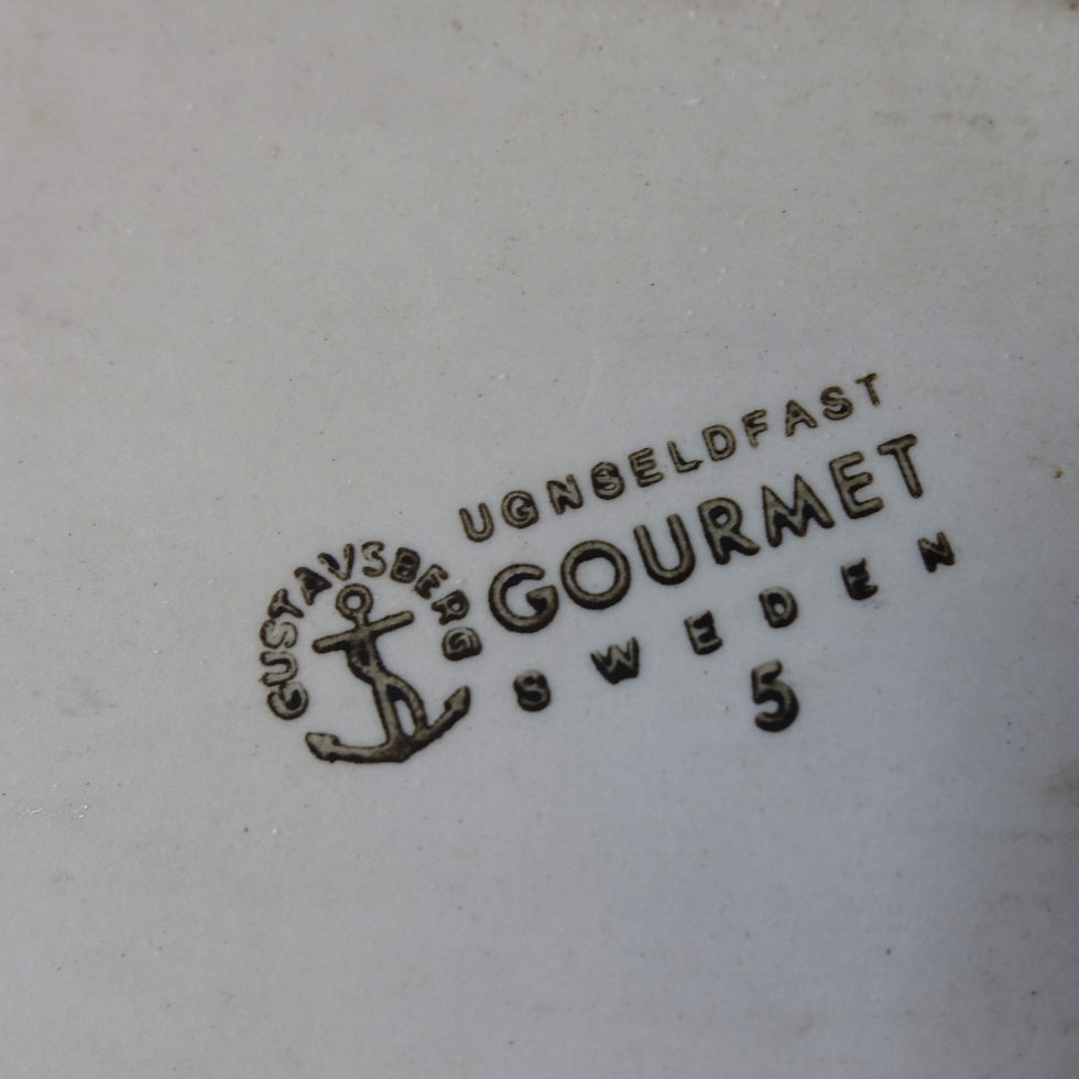 サムネイル： Vintage retro "Gourmet" Gustavsberg Sweden mid-century long lovely serving plate
