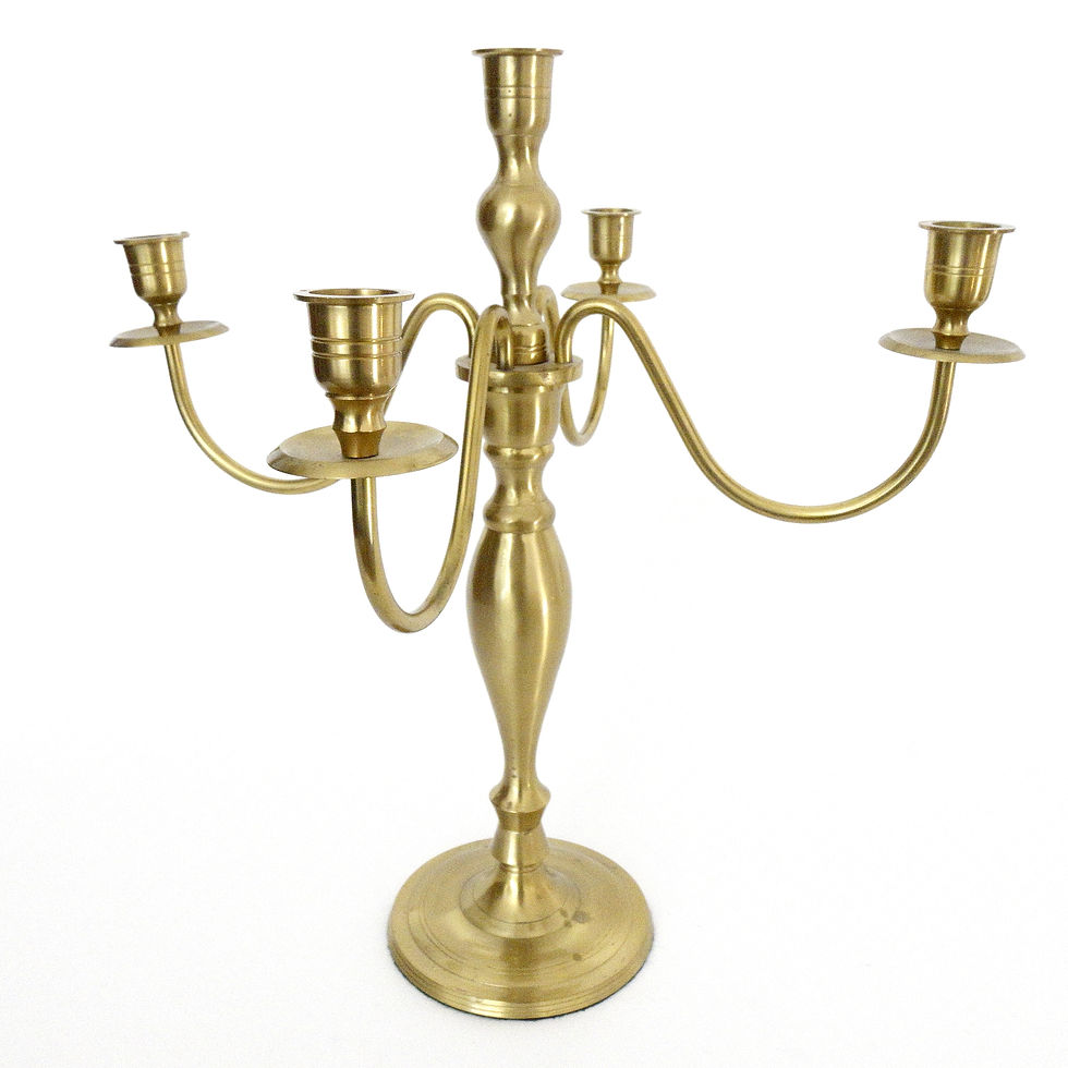 サムネイル： Large Antique Brass five armed candleholder from Sweden early 1900s