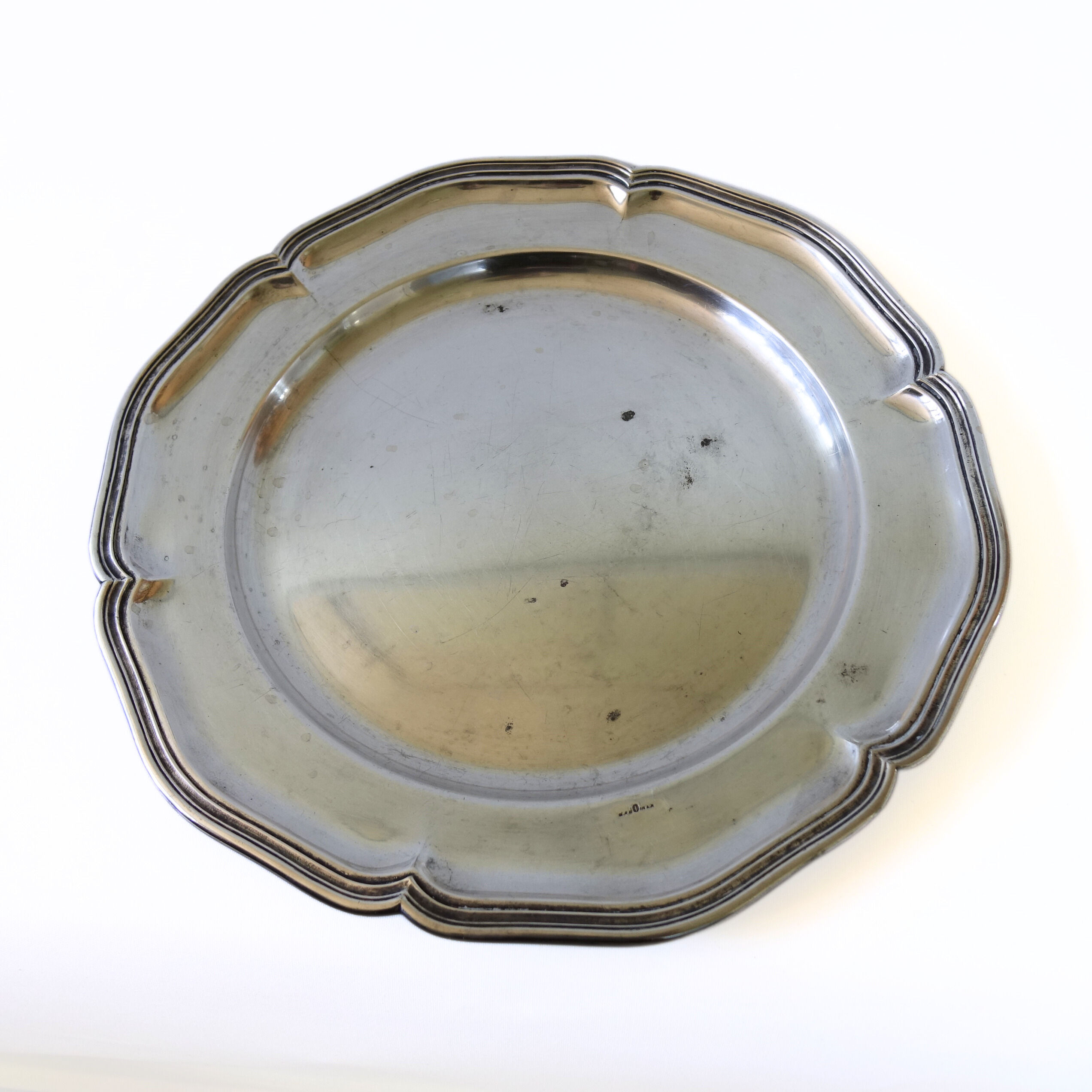 Vintage GAB large Silver plated round tray with 1933-1943 Engravings