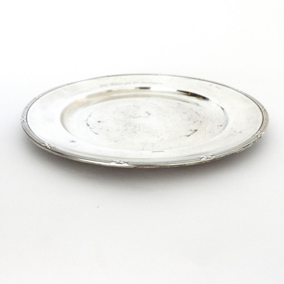 サムネイル： Antique silver plated tray. Large size round antique tray from Sweden early 1900