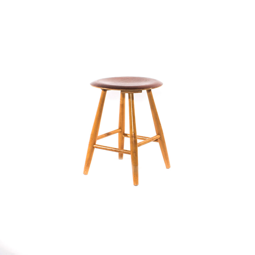 Birch and teak stool