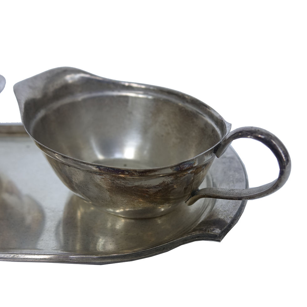 サムネイル： Antique silver plated set of super and milk cups from Sweden early 1900s