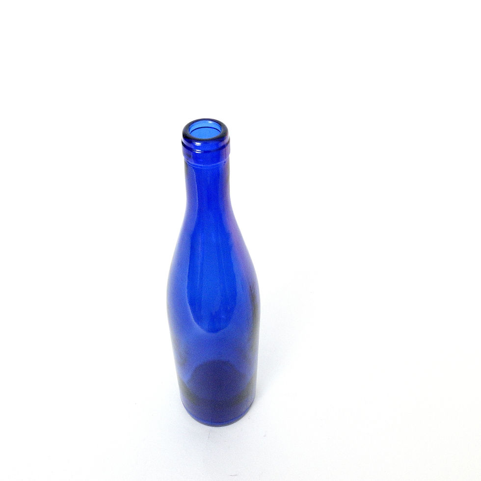 サムネイル： Blue glass bottle from Sweden mid-century