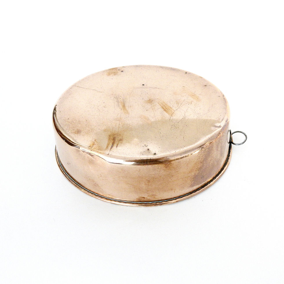 Antique Copper pot round 2 liter tinned from Sweden early 1900s