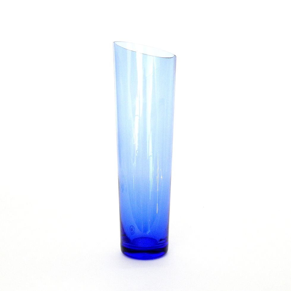Blue retro glass vase from Reijmyre Glas, Sweden 1950s