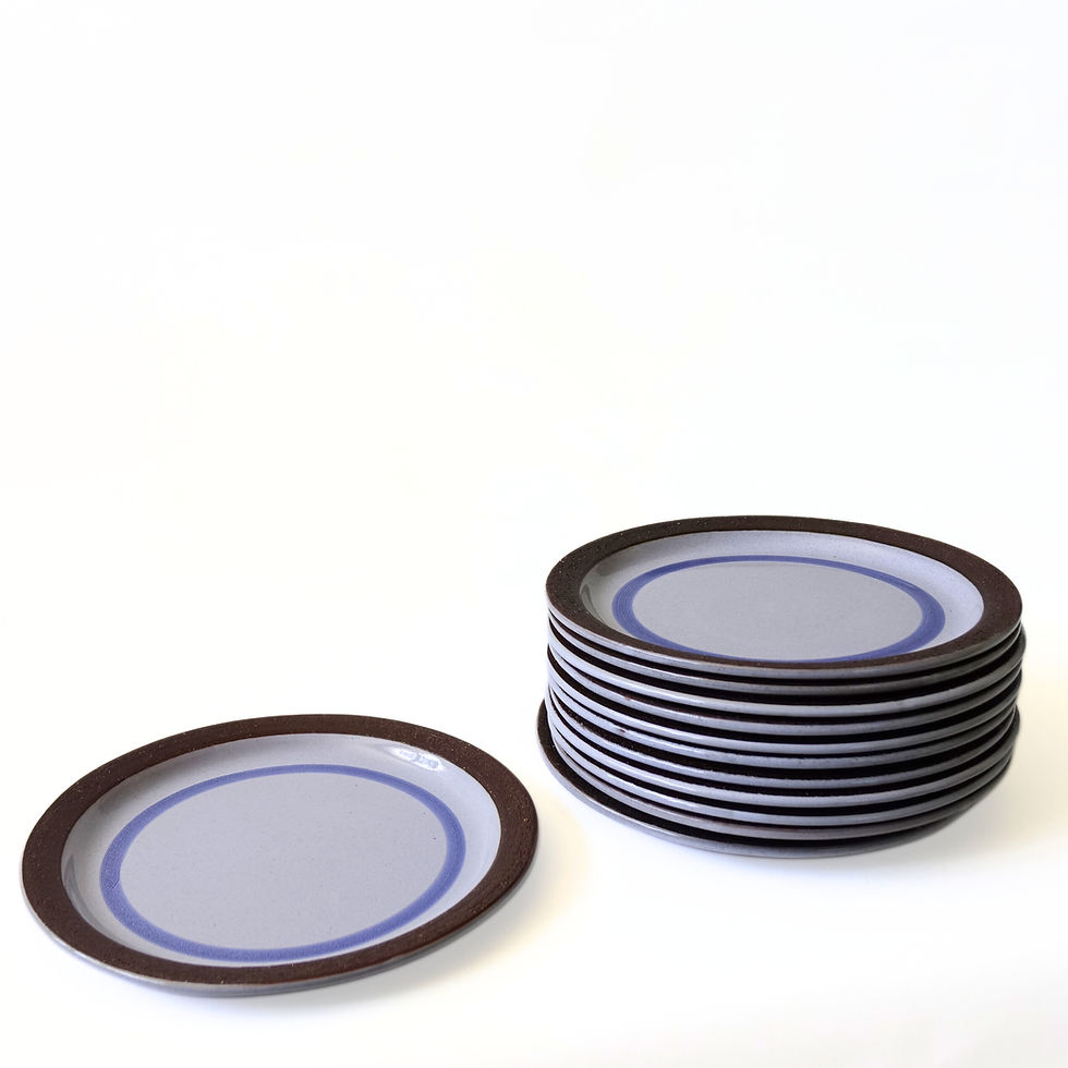 縮圖：Retro ceramic blue/brown tableware from GABRIEL Sweden. 6 Small plates.