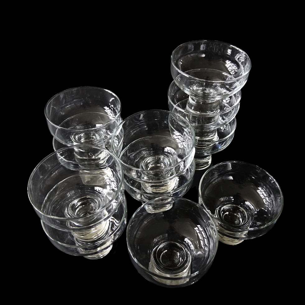 Thumbnail: Vintage glass small glass/bowls on solid foot from Sweden