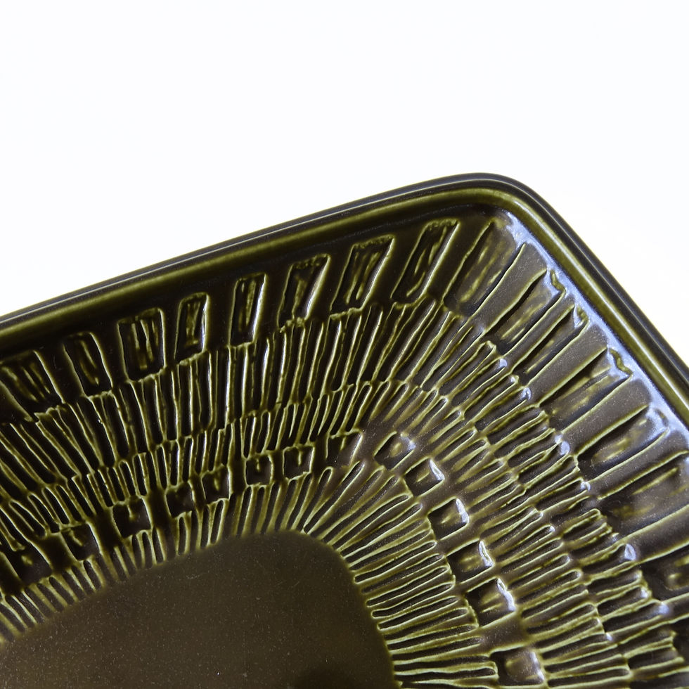 Thumbnail: Retro Green serving plate/bowl designed by Berit Ternell for UPSALA EKEBY Sweden