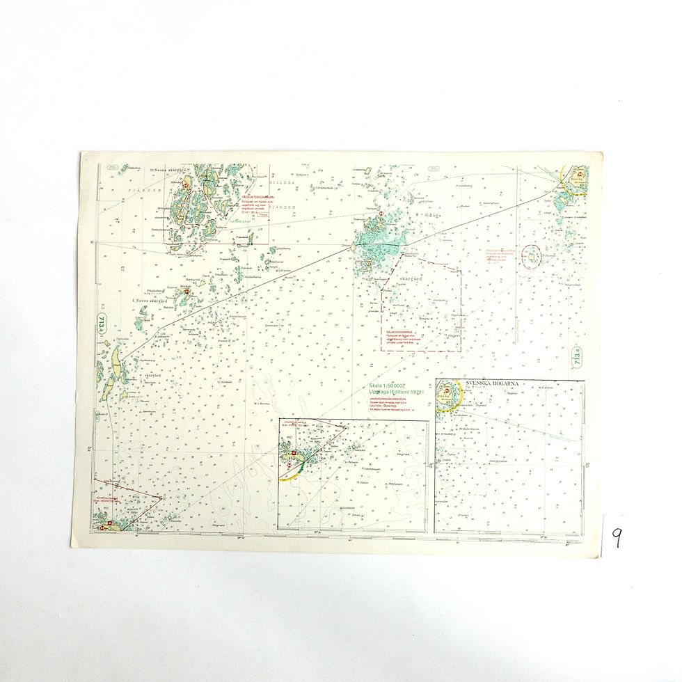 サムネイル： Vintage Nautical Chart of Stockholm Archipelago from Sweden 1970s