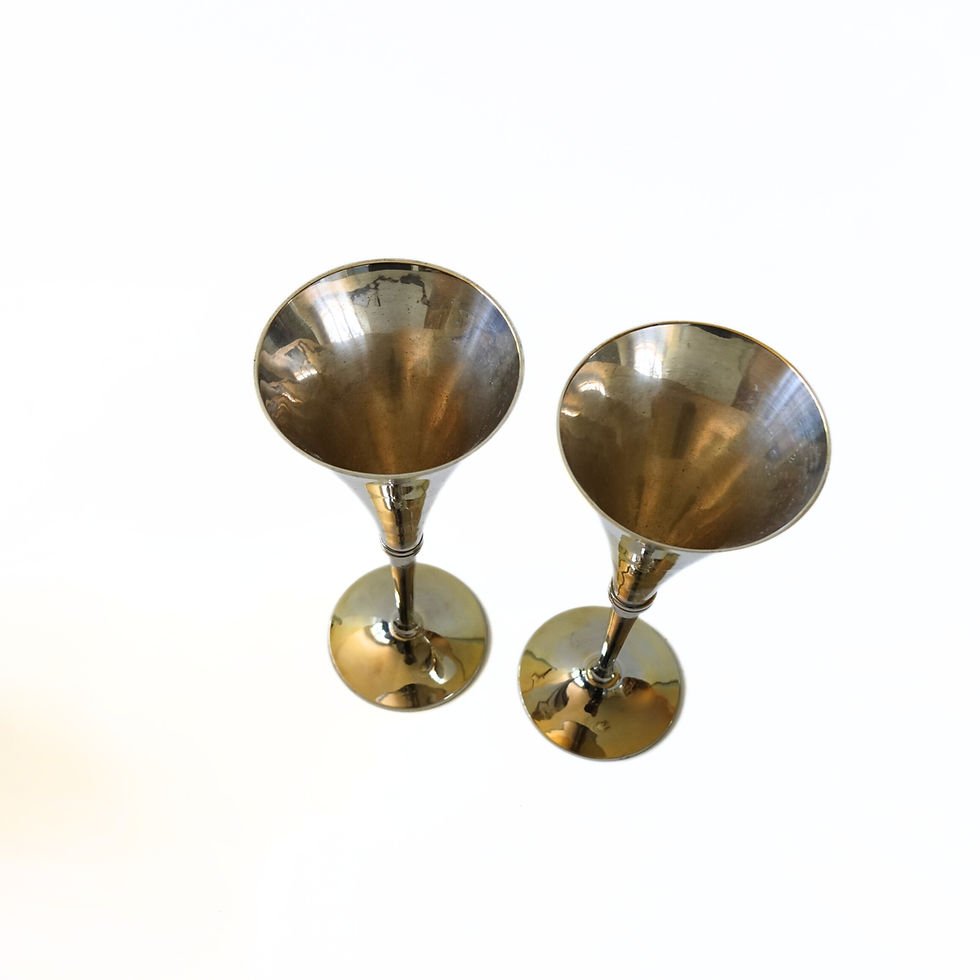 サムネイル： Vintage brass and silver champagne glass SCANDIA PRESENT