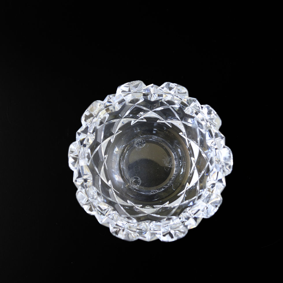 縮圖：Vintage ORREFORS small crystal diamond cut bowl Sweden mid-century
