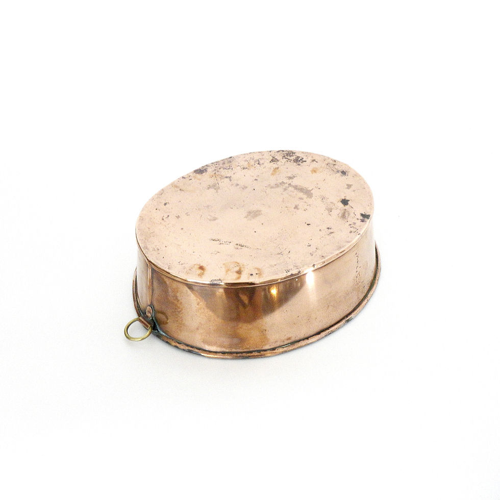 Antique Copper pot oval 2 liter tinned from Sweden late 1800s