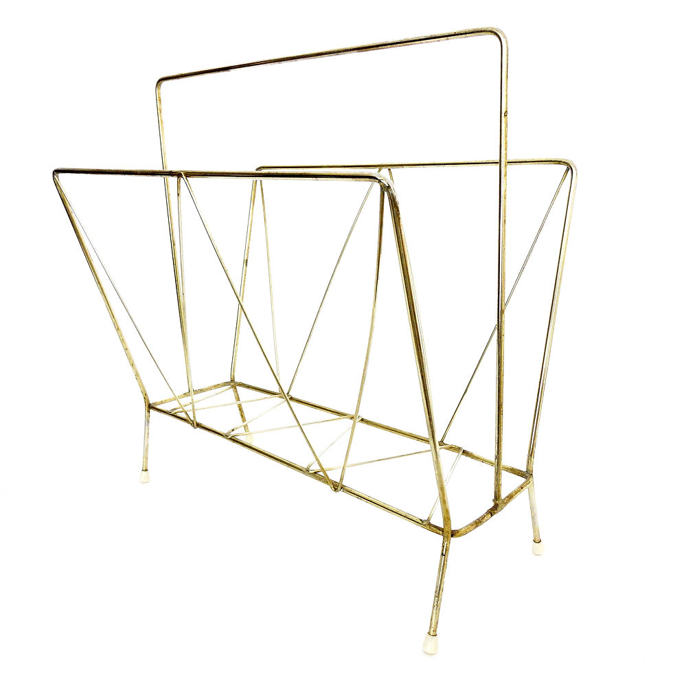 サムネイル： Retro Brass magazine stand from Sweden 1950s