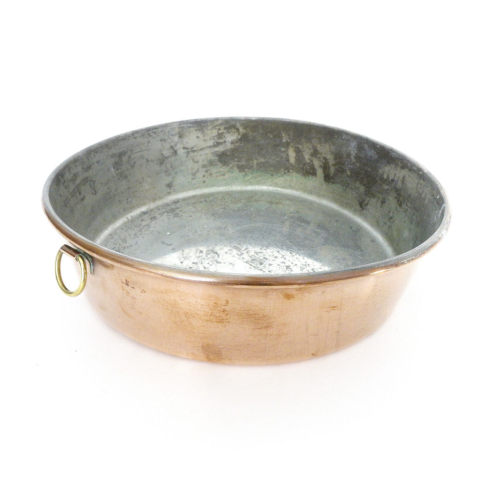 サムネイル： Antique Copper pot round 2 liter tinned from Sweden early 1900s