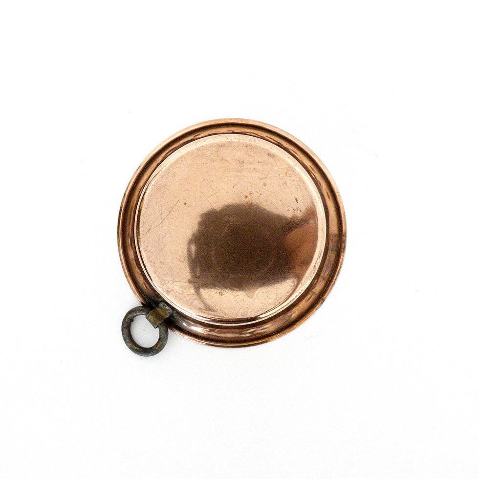 縮圖：Small antique copper tinned pot with cast iron ring from Sweden early 1900s