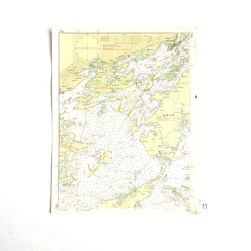 縮圖：Vintage Nautical Chart of Stockholm Archipelago from Sweden 1970s
