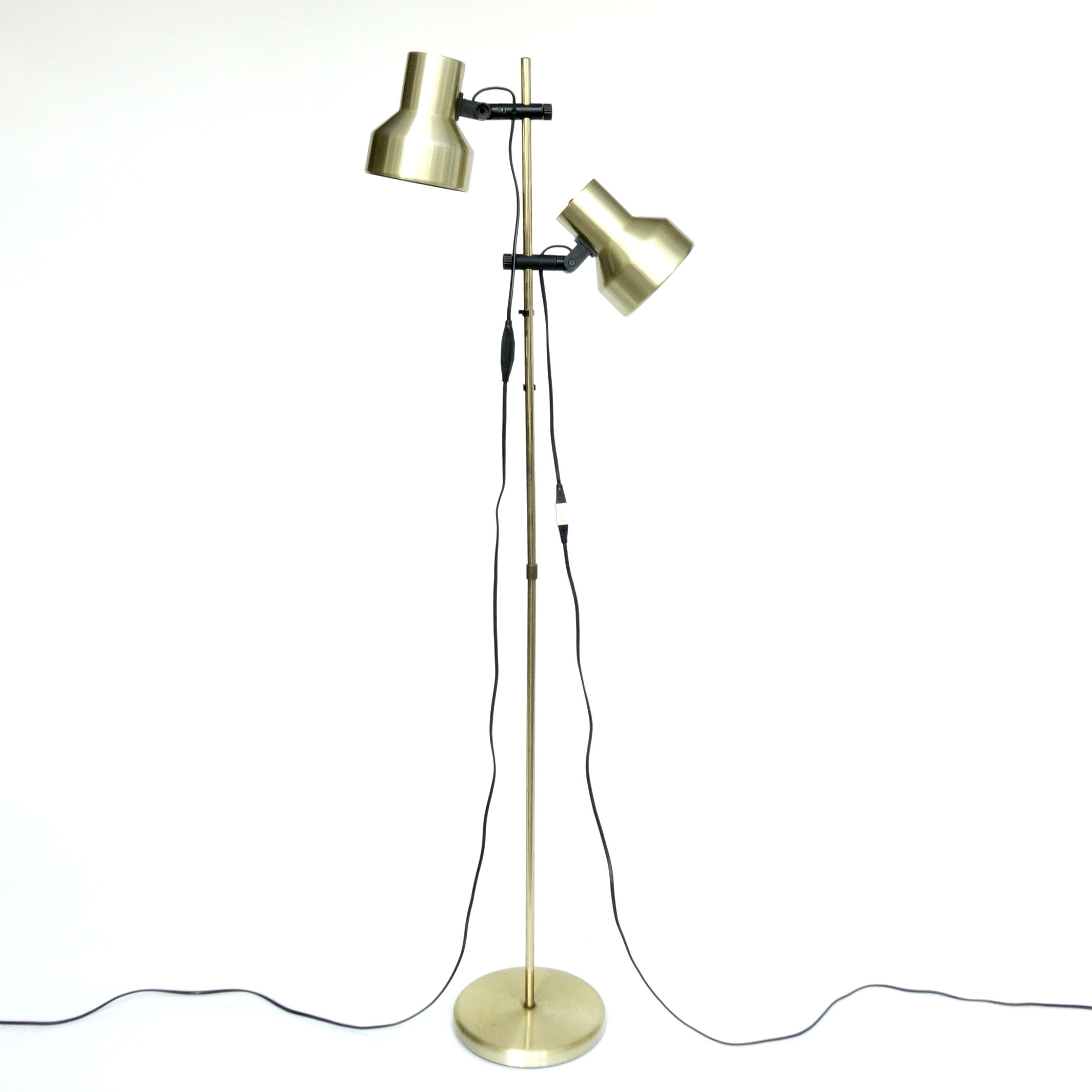Lovely Retro double headed brass floor lamp from Sweden 1970s