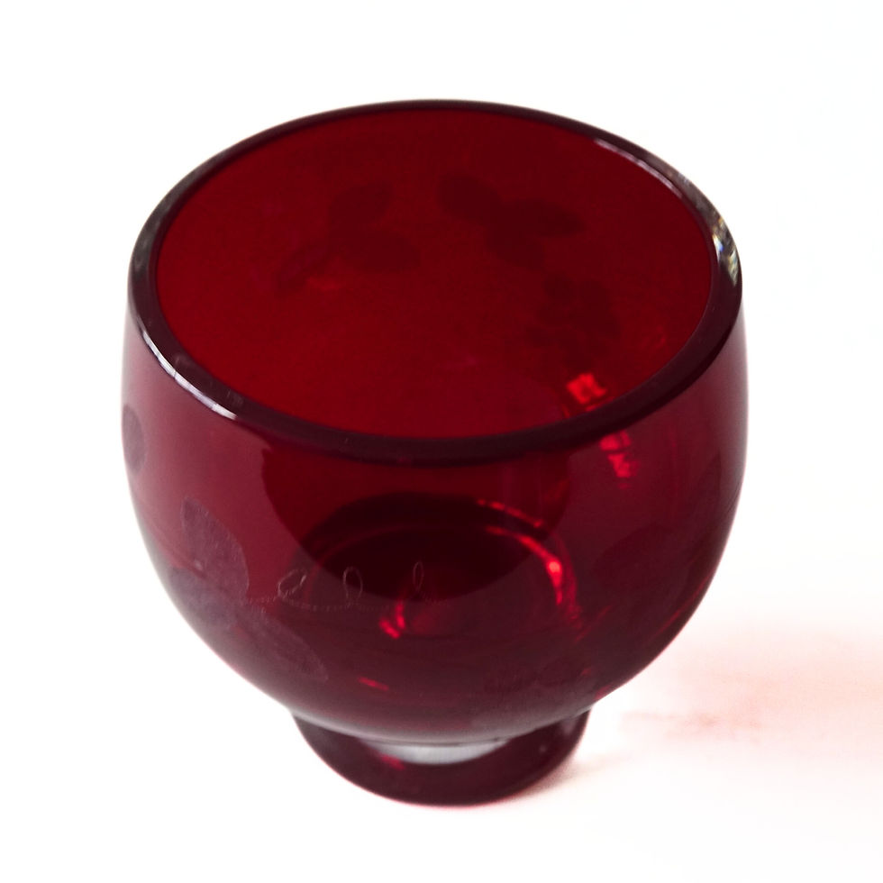 Thumbnail: Vintage Handmade Red Glass bowl/candle holder. 1950s. Design by Monica Bratt