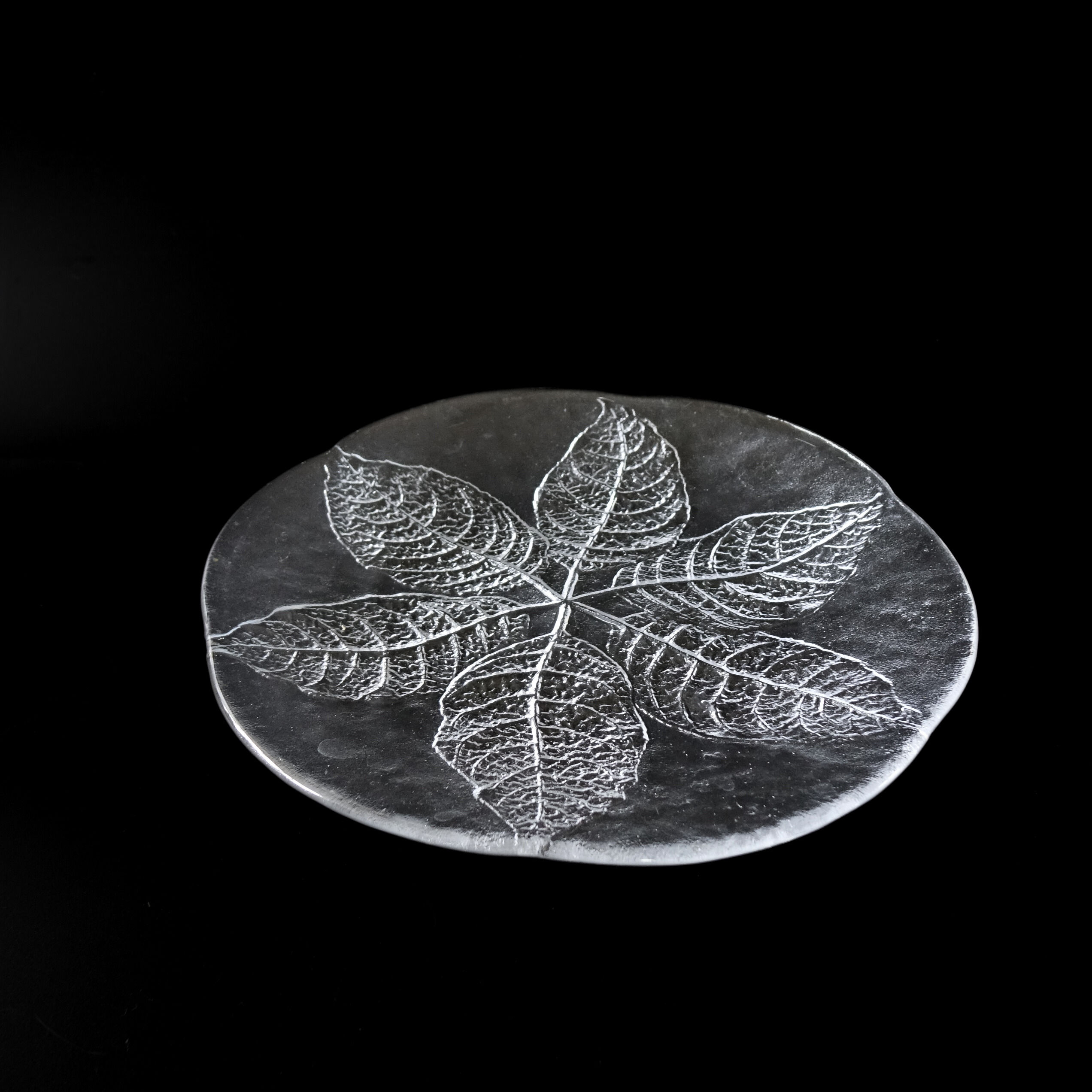 Vintage Glass large serving plate "PARTY" designed for KOSTA BODA by Göran Wärff