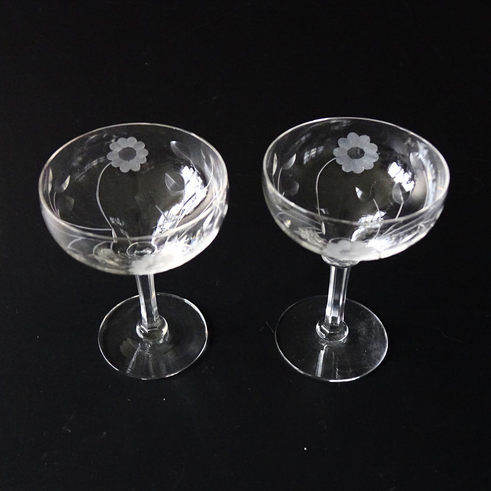 縮圖：Antique Hand Engraved Port Glasses from KOSTA Sweden early 1900s. Set of nine