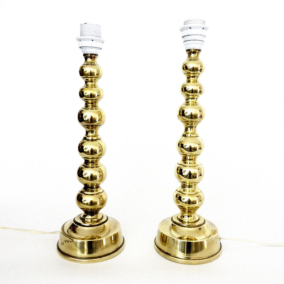 Thumbnail: Vintage unique EOS 1950s Brass Table Lamp from Sweden