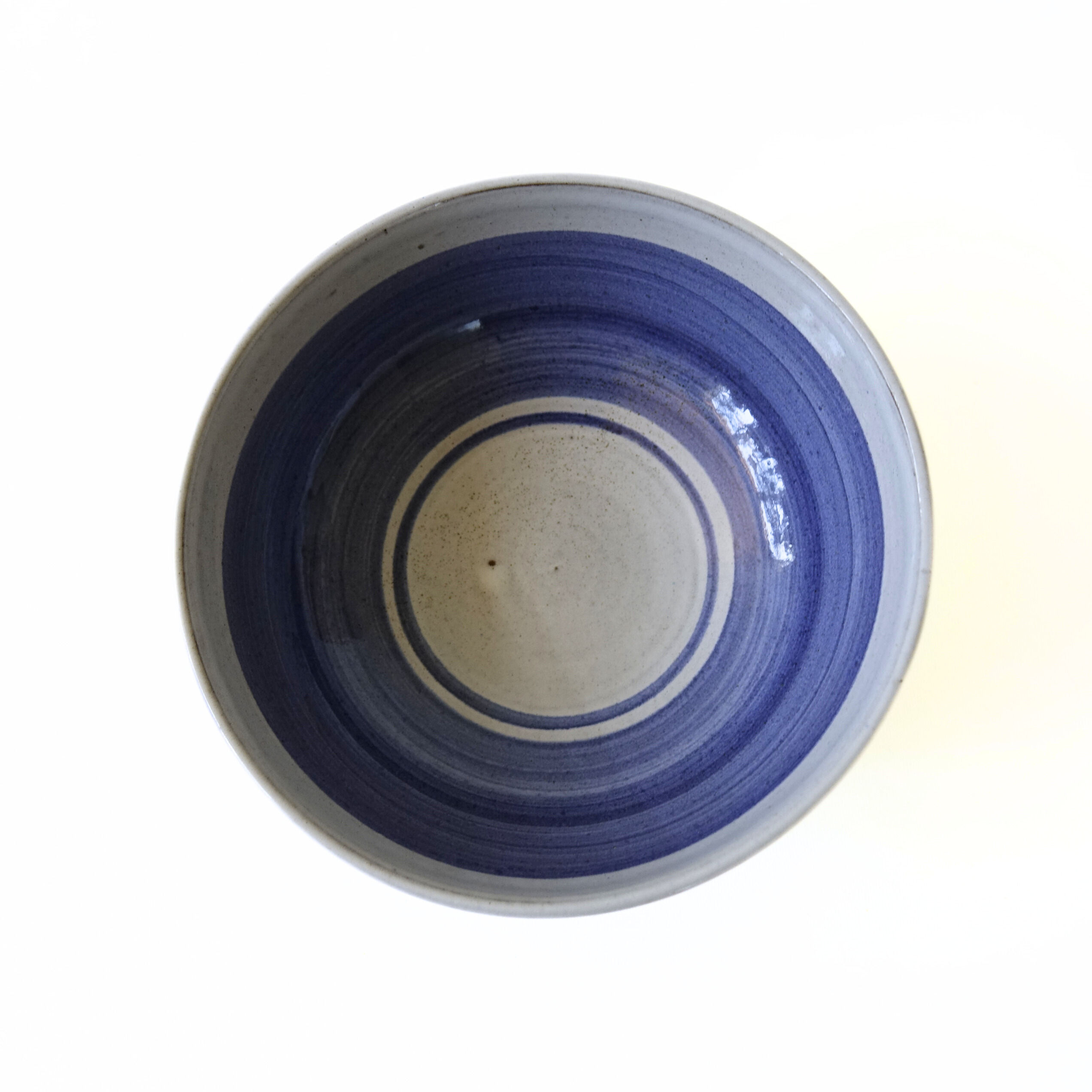 Vintage handmade blue/white bowl WiH Sweden mid-century