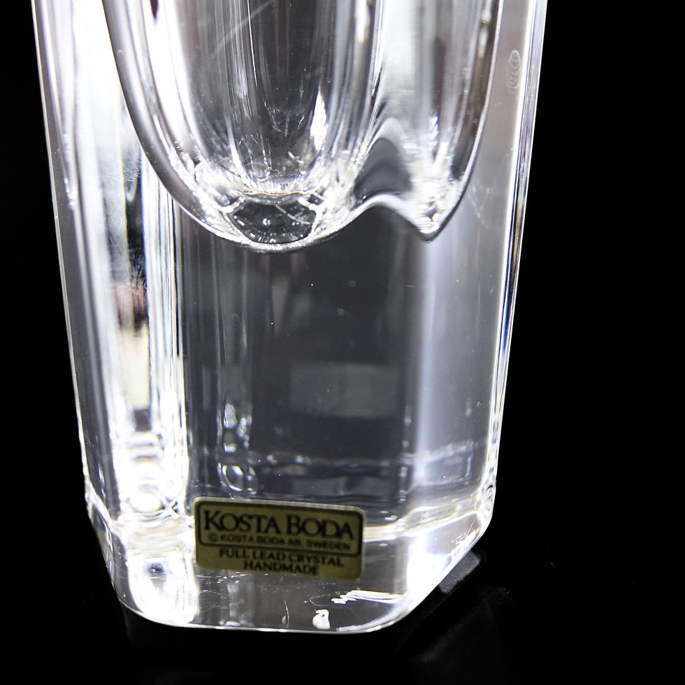Thumbnail: Vintage medium size solid crystal handmade vase from KOSTA