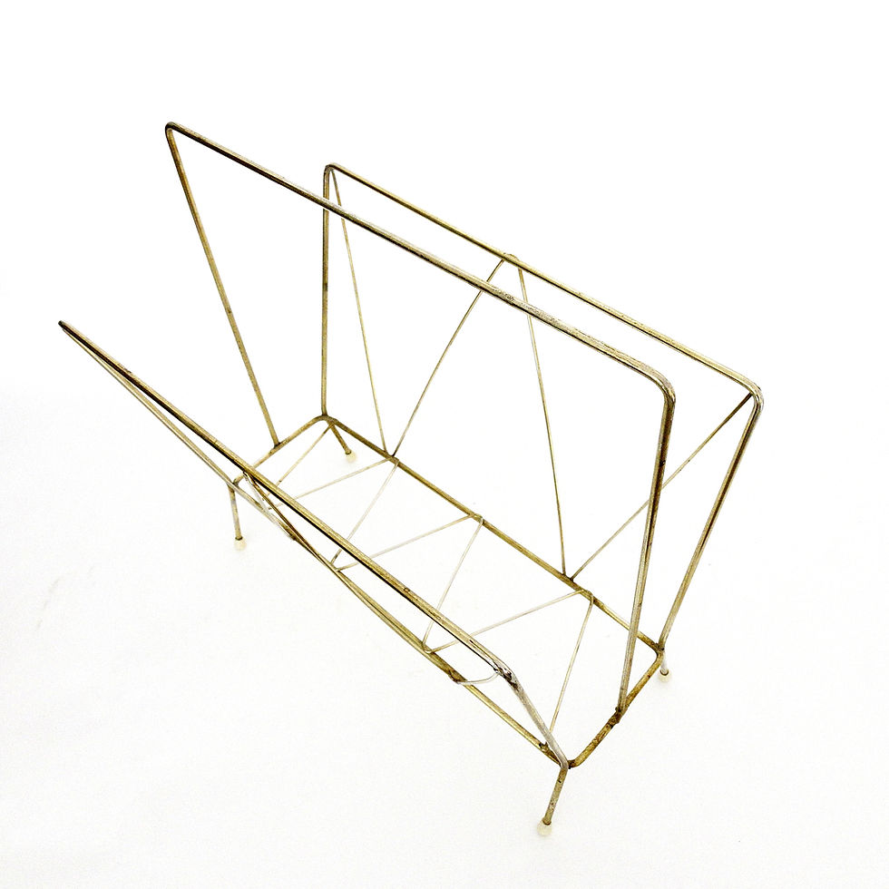 サムネイル： Retro Brass magazine stand from Sweden 1950s