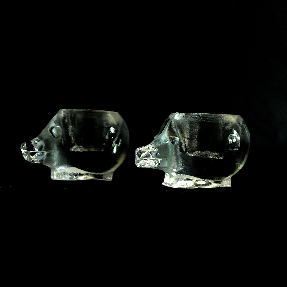 Retro glasses salt and pepper holders from Pukeberg Sweden