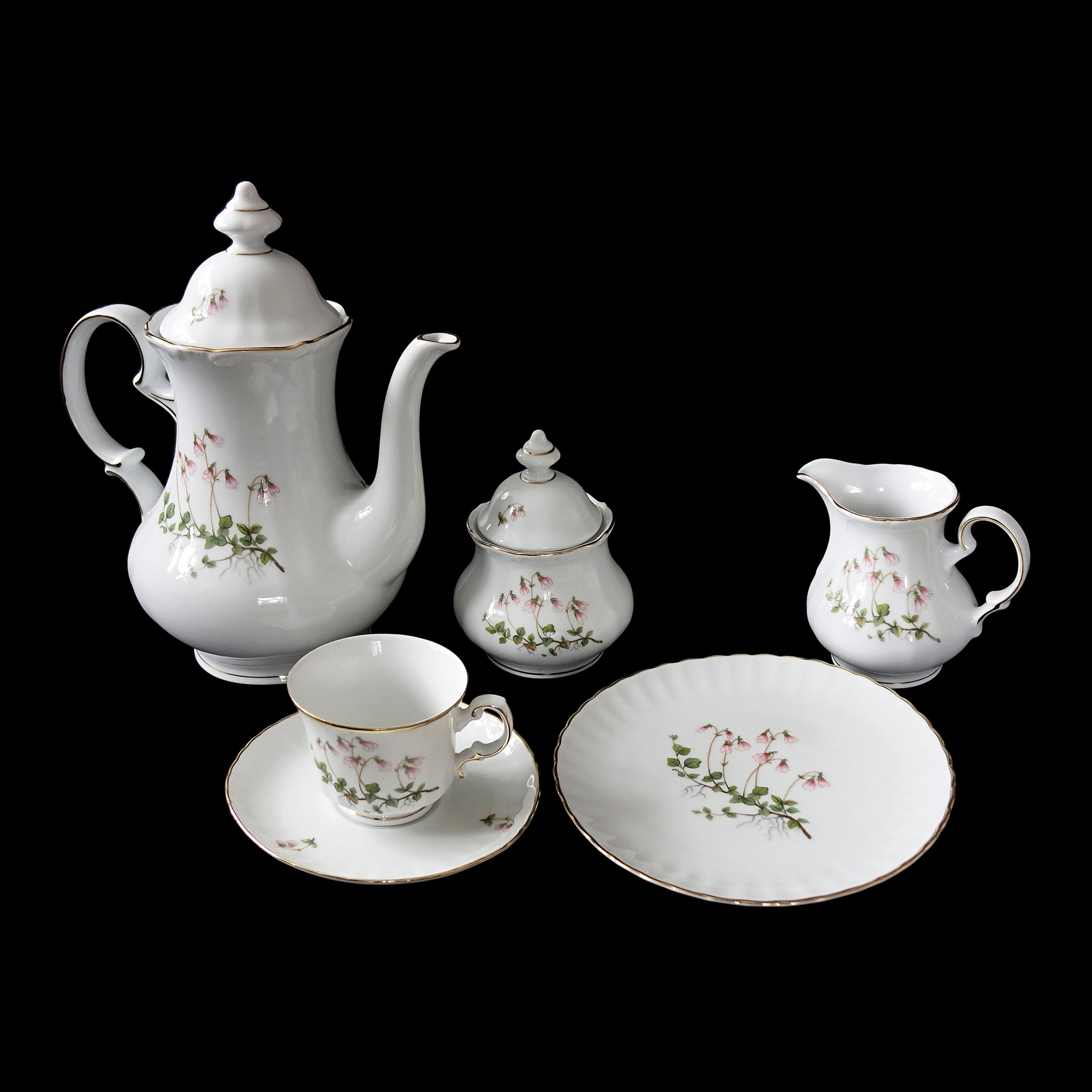 Vintage Linaea Boralis Svaneholm 1530 Sweden mid-century coffee set