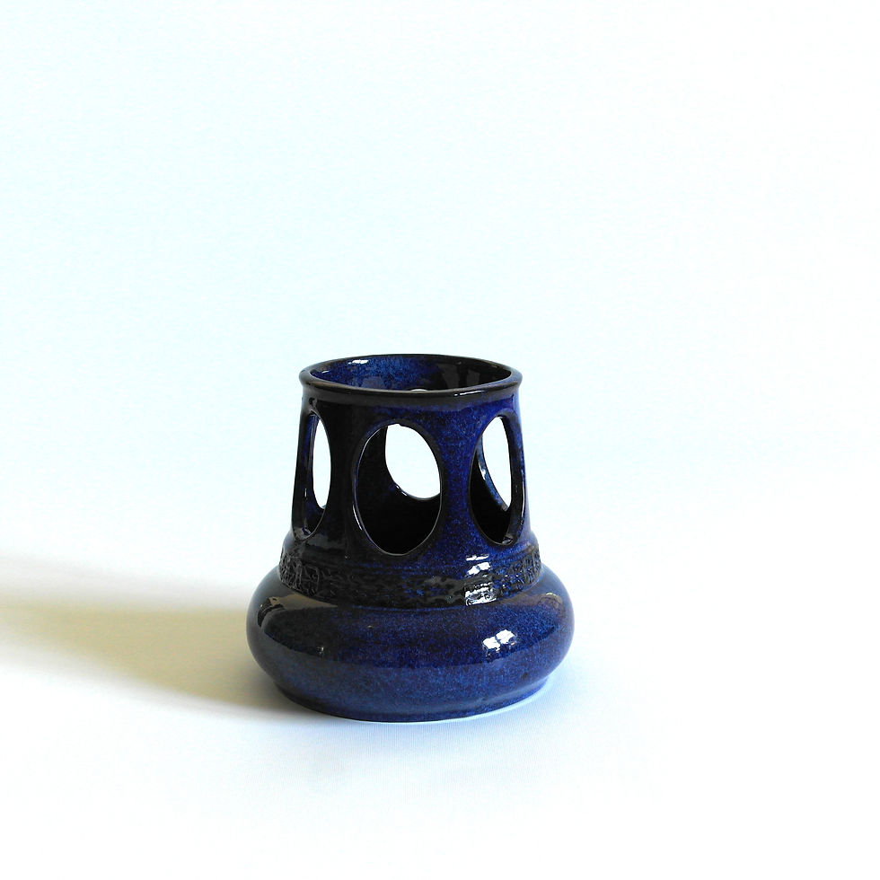 縮圖：JL retro glazed ceramic candle holder from Sweden mid-century