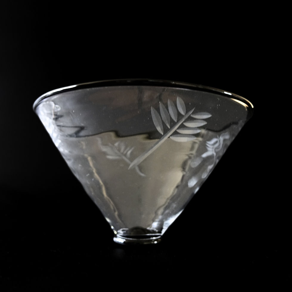 Thumbnail: Vintage stunning Handmade set of two glass bowls, signed W.R.C Tärnsjö Sweden