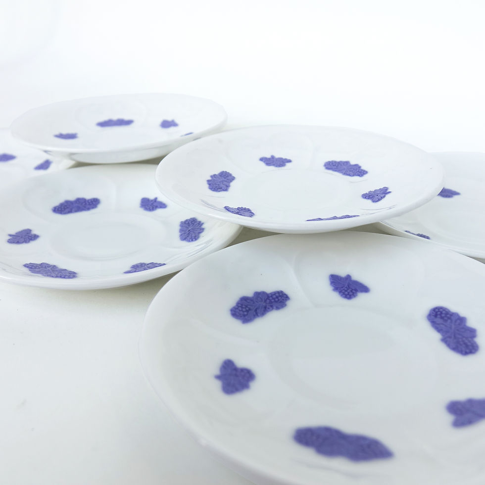 Thumbnail: "Blå Blom" coffee cups and saucers from Gustavsberg Sweden mid-century