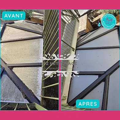 Avant Apre Nettoyage Printemps de véranda