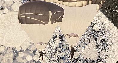 "The Jump" is a collage piece representing "The Oracle of Awakening" collection