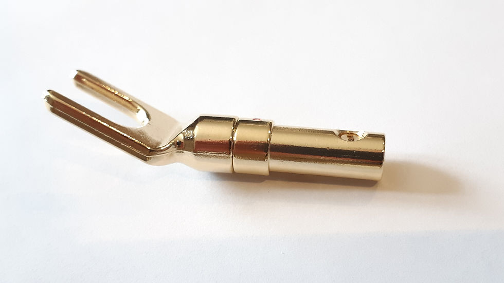 Miniature : Fiches fourches plaquées or 24k - 4mm² - la paire