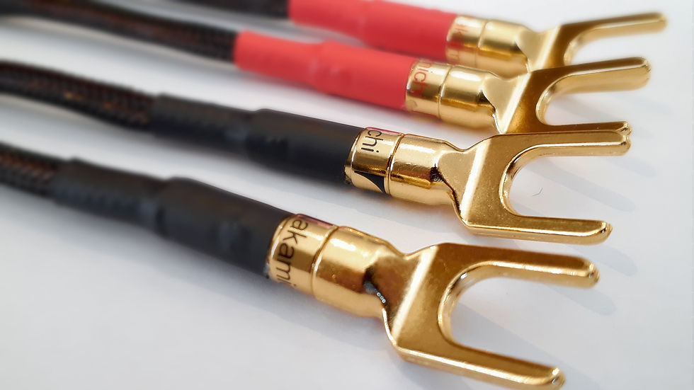Miniature : Straps / Jumpers  cable cuivre OFC 4mm² sur fiches fourche plaquées Or