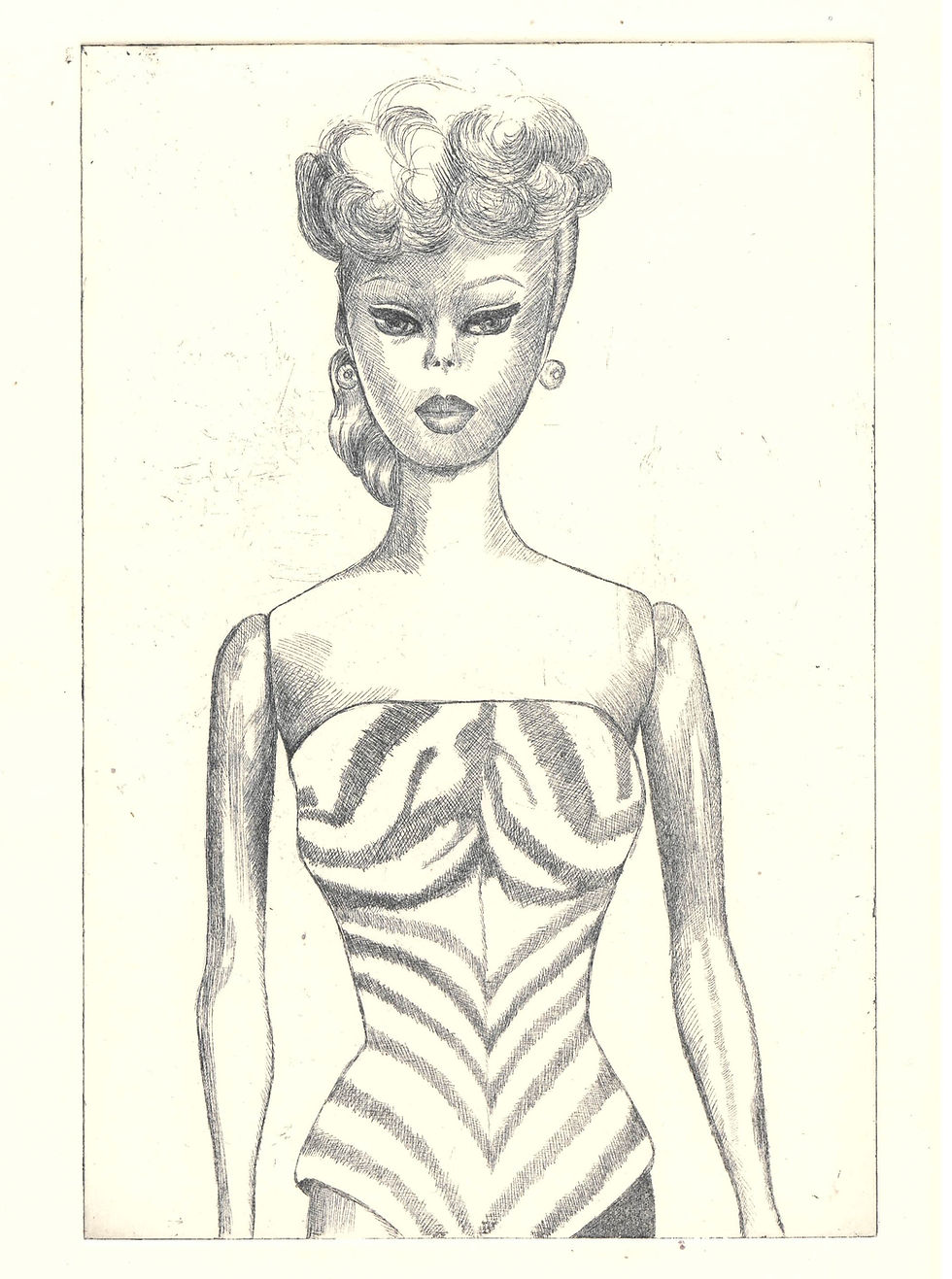 Thumbnail: Barbie Etching I (Limited Edition A4 Print)