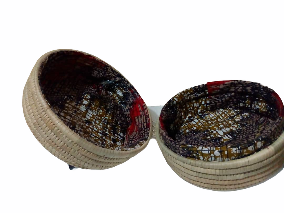 Buhle Fully Lined Natural Reed Handwoven Cosmetic Case