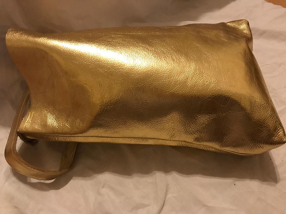 Thumbnail: Metalic Gold -Leather Tote Bag