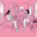 Eye-level view of a peaceful therapy room with soft lighting