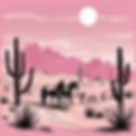pink desert with cactus and horses.jpg