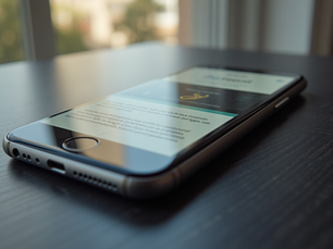 An iPhone displaying a website