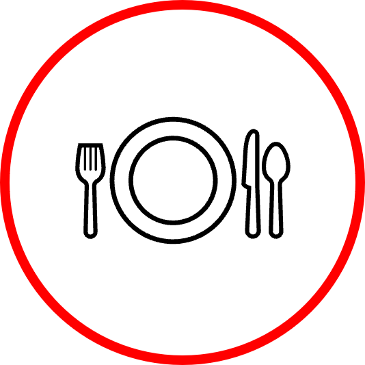 Red circle frame graphic